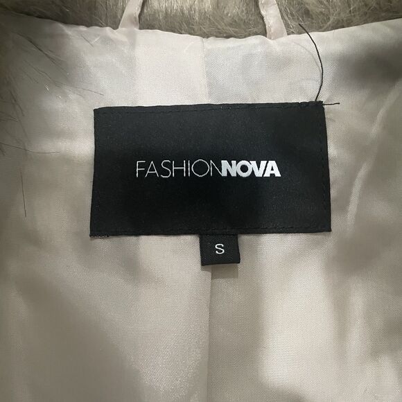 Faux Fur Coat Brown Tan Beige Black Fuzzy Furry Fashion Nova Sz S Jacket Luxury - Picture 10 of 14